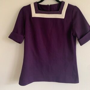 Square neck vintage purple top